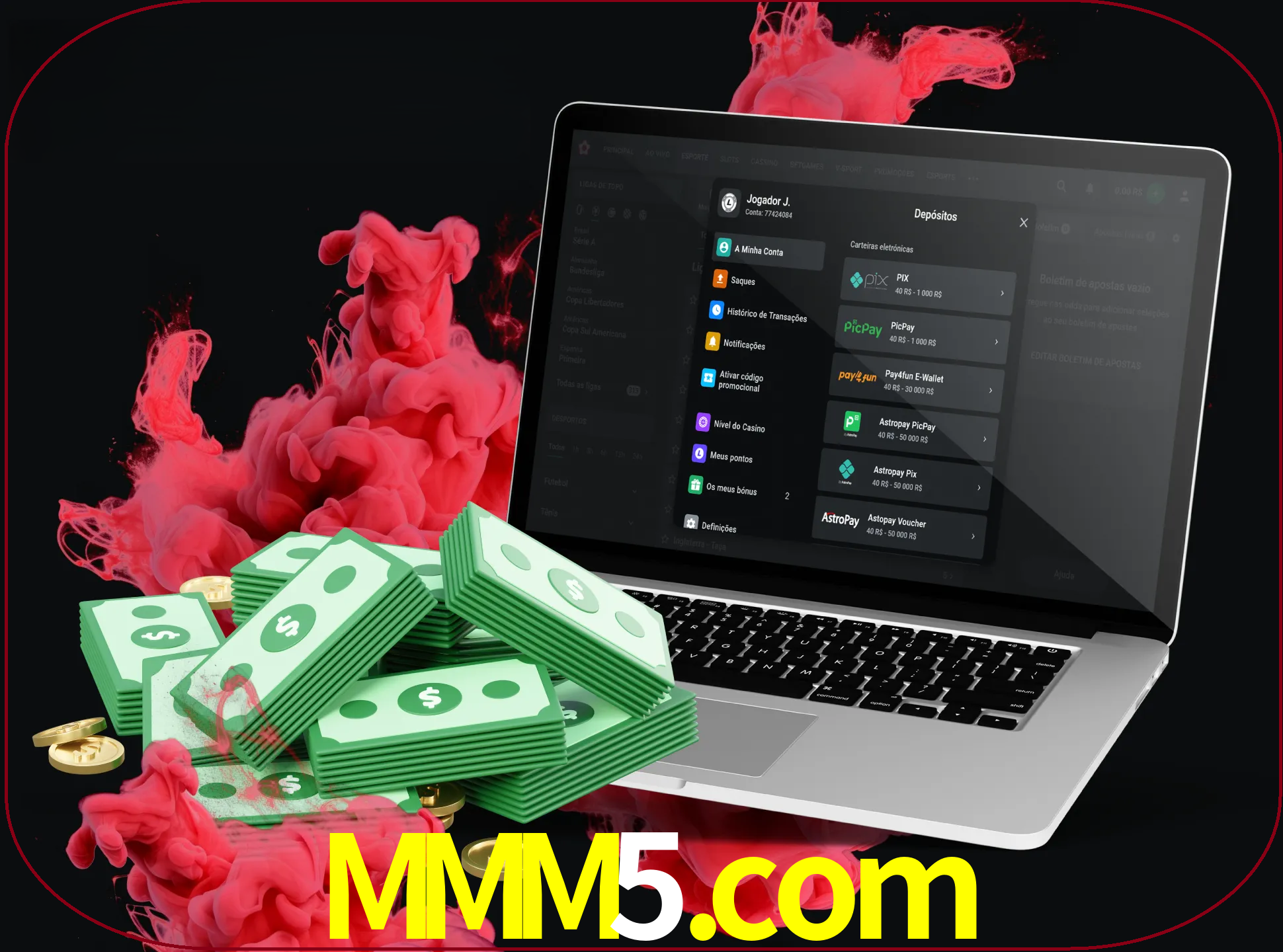 Para efetuar um depósito na sua conta mmm5, basta escolher o método de depósito e especificar o montante.