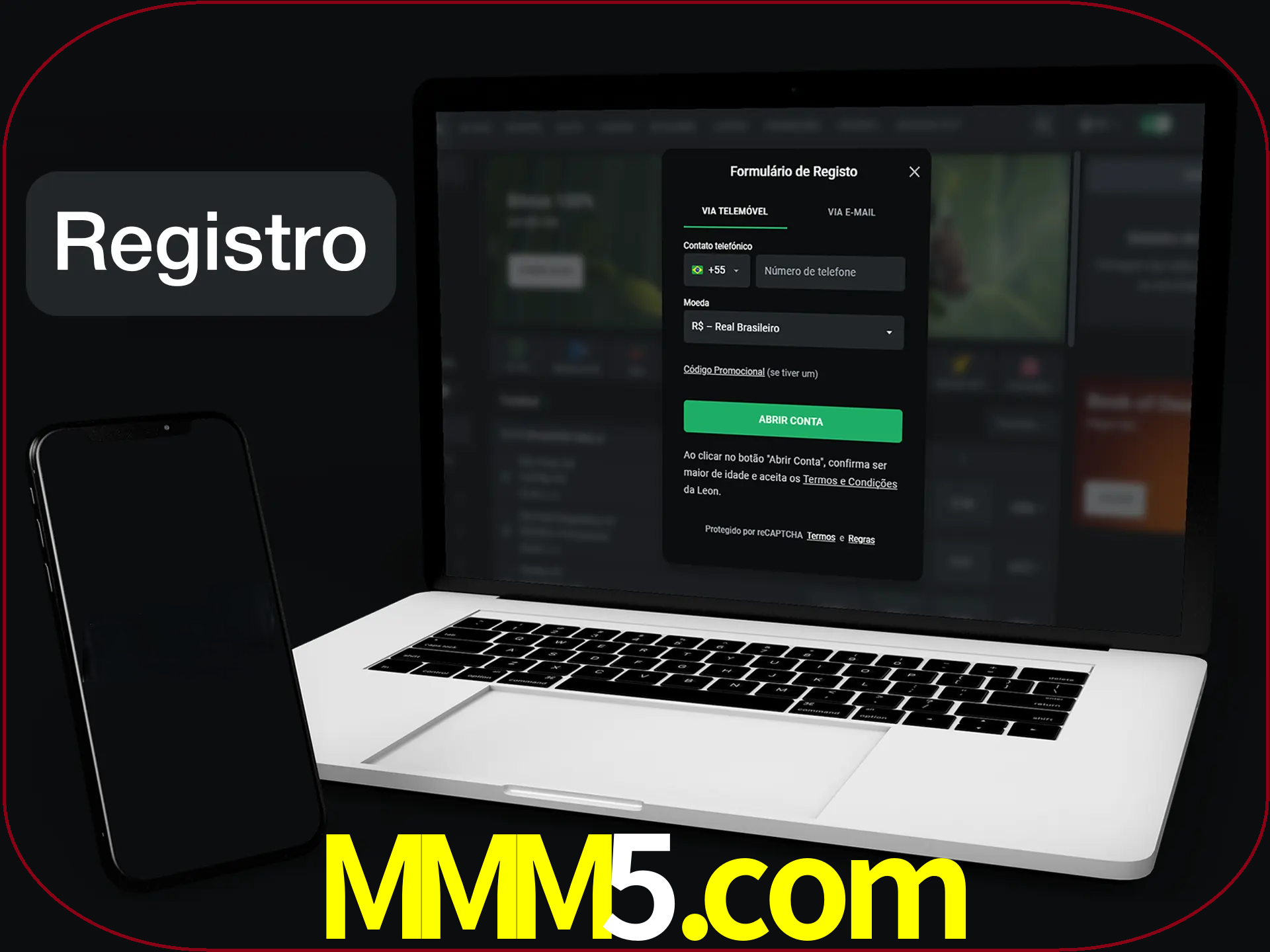 O registro na LeonBet é simples.